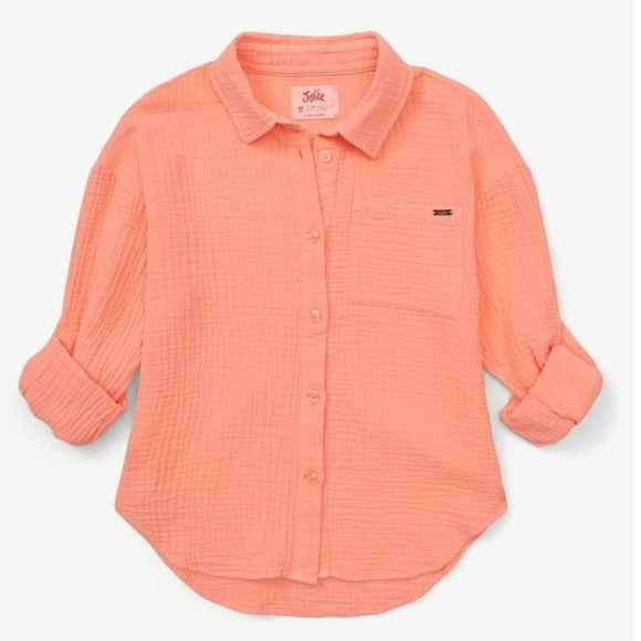 Justice Other - Justice Kids Coral Button-Down Shirt